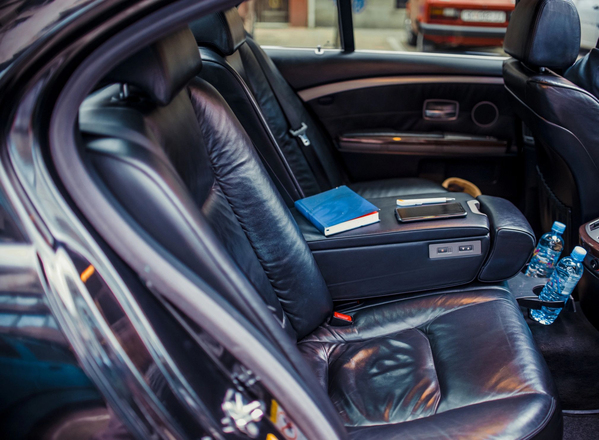 Comfortable sedan interior for chauffeur-driven travel