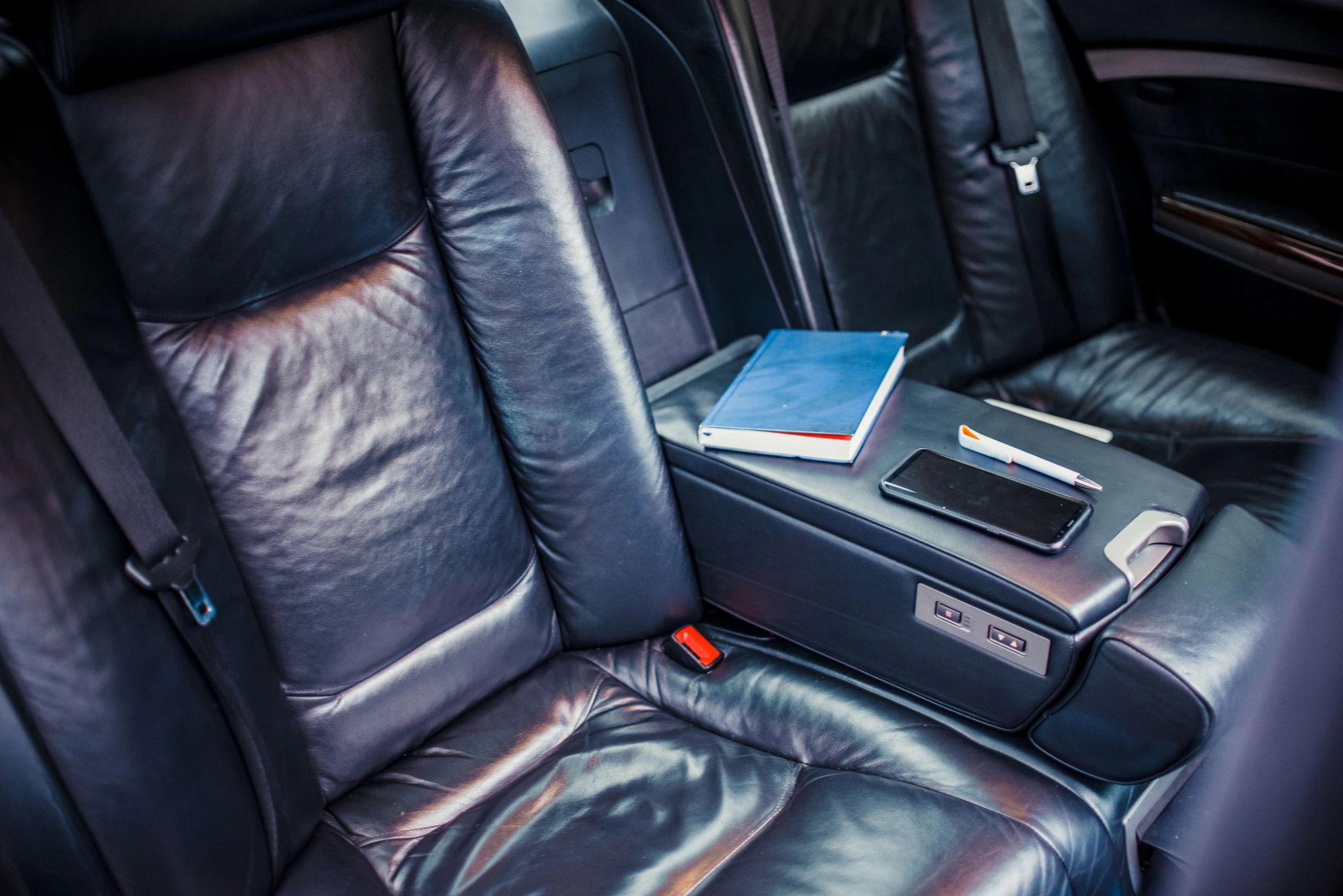 Luxury car rear seats for executive travel