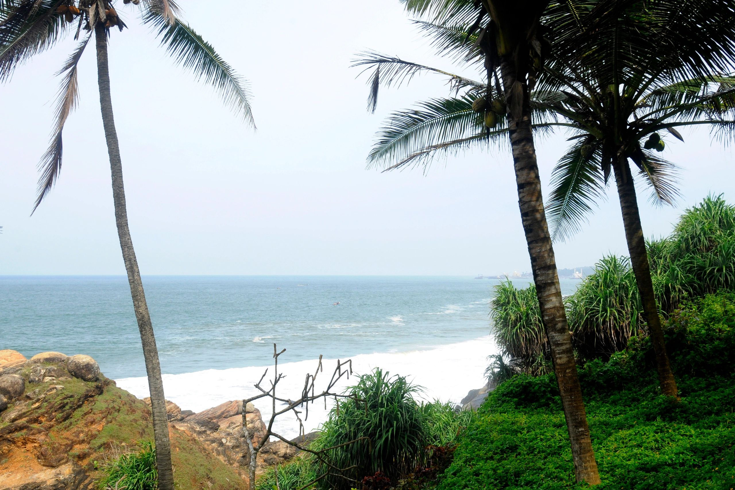 Kerala beach resort coastline view